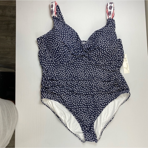 Anne Cole Women’s Plus Size Cottage Floral One-Piece‎ V-Front Swimsuit Sz 24W - Picture 7 of 10